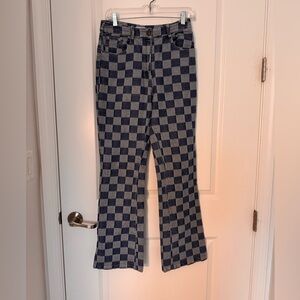 Lucy Paris Blue Checkered Jeans